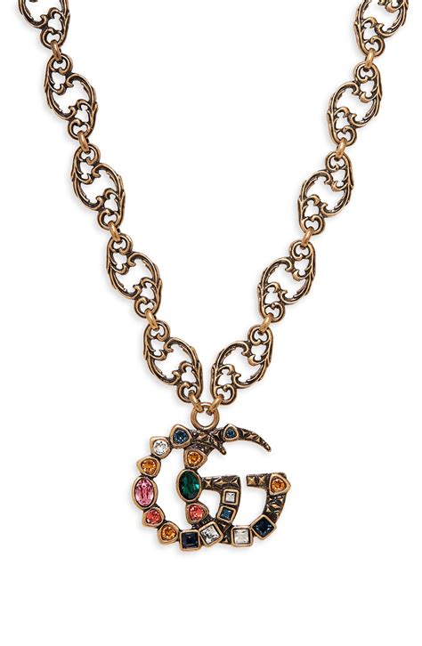 gucci crystal necklace for women|authentic gucci necklace.